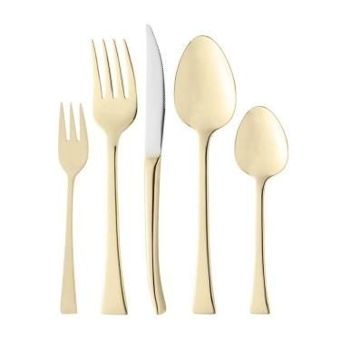 Imagem de Faqueiro de Aço Inox Berna Dourado 30 Peças Wolff