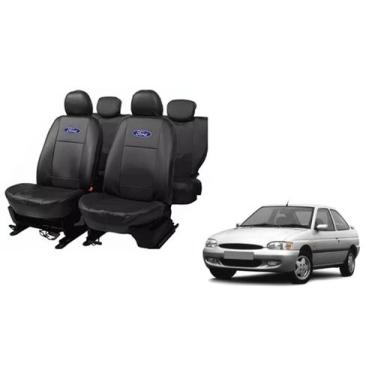 Imagem de Kit capas couro Escort 95 03 proteção contra sujeira líquidos rasgos -