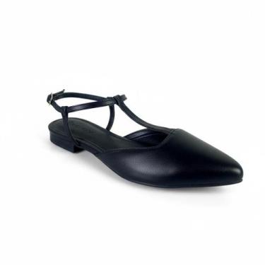 Imagem de Sapatilha Feminina Maria Isabel Slingback Bico Fino Salto Baixo Confor