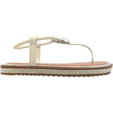 Imagem de Sandália Dedo Feminina Papete Casual Dia a Dia Passeio Verão Com Strass Moleca 5413.153...