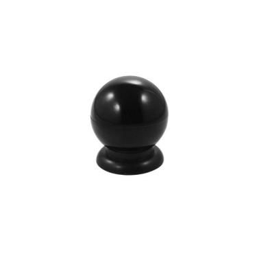 Imagem de Puxador Bola Plástico Preto Verniz Pequeno 75-P Gecele, Furo Único