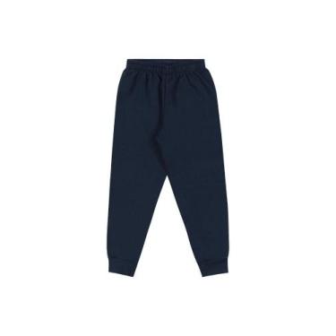 Imagem de Calça Moletom Azul Marinho Menino Infantil Elian, Azul marinho, P