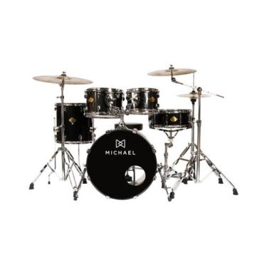 Imagem de Bateria Michael Legacy DML420 SBK Bumbo 20" Sparkle Black Preta