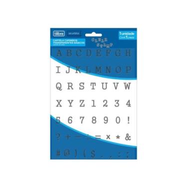 Imagem de Carimbo Tilibra cartela transparente básicos Letras e Numeros, 1