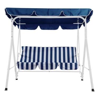 Imagem de Conjunto De Jardim Metal 3 Pecas Banco Azul - Brazil Home Living