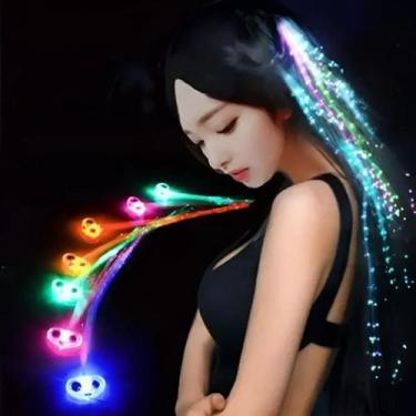 Imagem de Enfeite De Cabelo Led Presilha Aplique - Kit C/ 3 Pçs Cor:Multicolorid