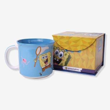 Imagem de Caneca tom 350ml bob esponja e patrick agua viva