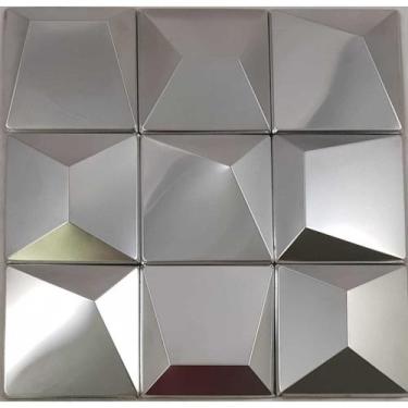 Imagem de Pastilha de Meta AX32 30cm x 30cm Cinza/Prata Glass Mosaic