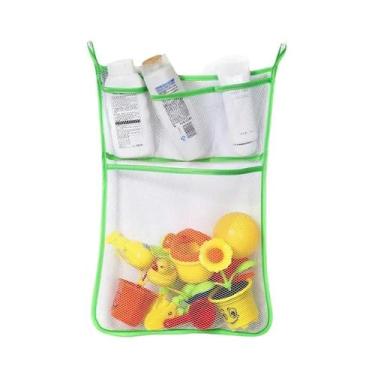 Imagem de Bolsa De Armazenamento Para Brinquedos De Banho Brancos Com Ventosas F