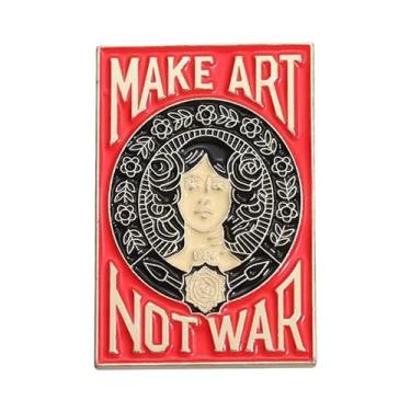 Imagem de Broche De Esmalte Personalizado 'Faça Arte, Não Guerra' Com Design Cri