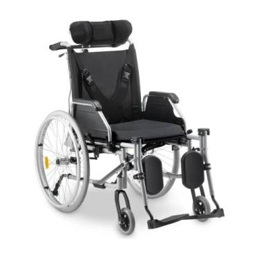 Imagem de Cadeira de rodas reclinável dobrável d700 t44 dellamed em alumínio até