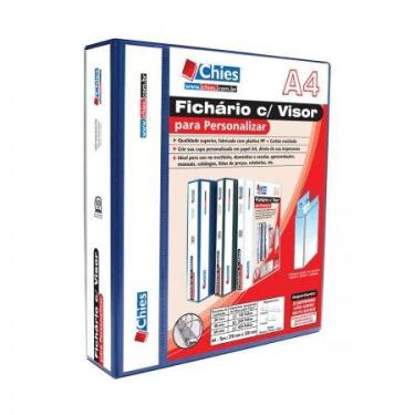 Imagem de Fichário revestido com cristal A4 Azul 60mm - 1402 - com 4 argolas - C