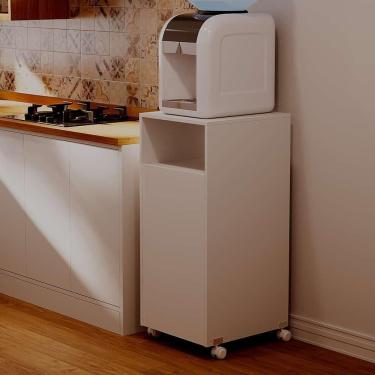 Imagem de Armário para Cozinha Armario para Cozinha com Rodinhas MDP 42CM Branco Mercado das Prateleiras 42CM