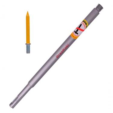 Imagem de Kit Haste SDS + Haste Guia 520300150 com Encaixe SDS e Adaptada 14mm Prata Braskoki