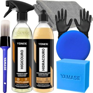 Imagem de Kit Limpeza Hidratação Couro Vonixx Limpa e Hidrata Bancos Jaquetas Acessórios