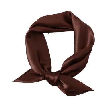 Imagem de Lenço Quadrado De Cetim Feminino 60cm, Faixa De Cabelo Macia, Lenço Pa