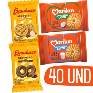Imagem de 40un Biscoitos Amanteigados Em Sachê Marilan Bauducco 11g