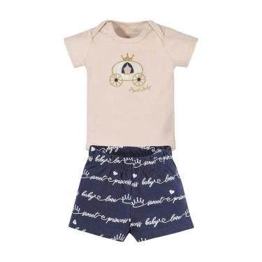 Imagem de Conjunto Bebê Menina Body E Shorts Cotton Brandili Pêssego-Feminino