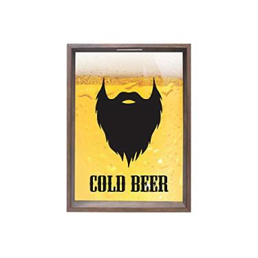 Imagem de Quadro com Vd Porta-Tampinhas Cold Beer Kapos Madeira 38X53Cm