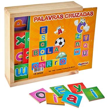 Imagem de Ciabrink, Palavras Cruzadas 72 Peças em MDF, a Partir 4 Anos, Caixa de Madeira