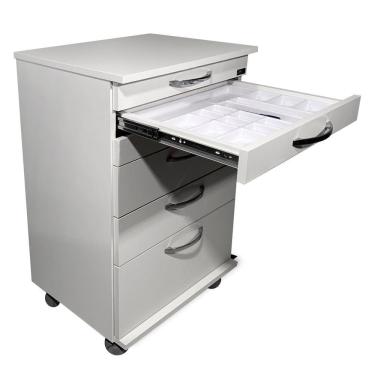 Imagem de Balcão Carrinho Auxiliar Odontológico C/ 5 Gavetas-gaveteiro