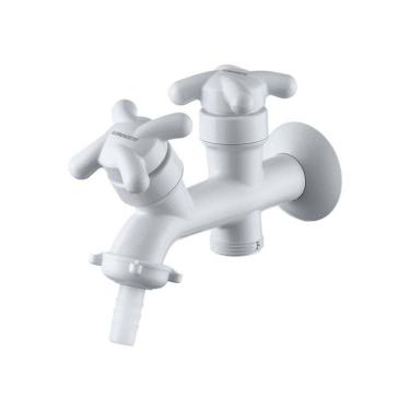 Imagem de Torneira Plástica para Tanque e Máquina de Lavar Lorenzetti Brio 1131 F34 de Parede Branca
