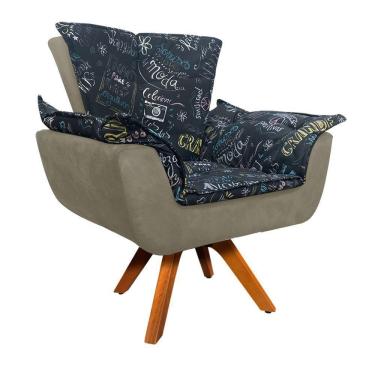 Imagem de Poltrona Giratória Opala Preto Escrito D62 e Marrom