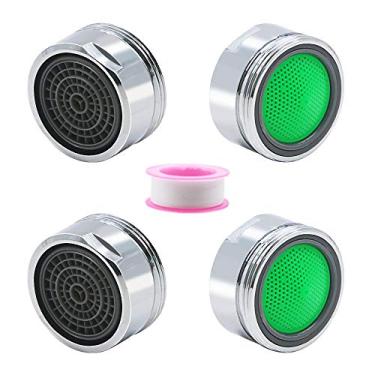 Imagem de Pacote com 4 Aeradores de Torneira para 1,5 GPM, 24 mm, 15/16 polegadas, Torneira de Torneira Masculina, Aerador de Pia / Aerador de Laminar Flanela de Economia de Água Aerador, Cromo