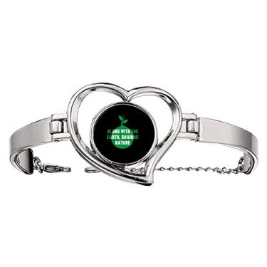 Imagem de Bracelete Junto com a Terra Compartilhando a Natureza Pulseira Coração Joia Pulseira Arame, medium, metal