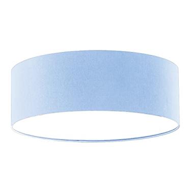 Imagem de Luminária Plafon Redondo Cúpula em Tecido 40x15 Cor:Azul5941