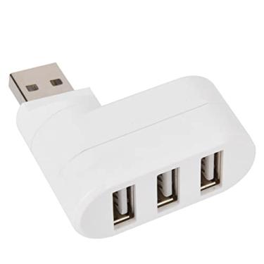Imagem de Divisor de porta USB, 3 portas USB 2.0 Hub Dock 180° Graus Mini Giratório Adaptador de Divisor Hub para Laptop PC Tablet Notebook, Compatível com versões anteriores com USB 1.0/2.0/1.2(Branco)