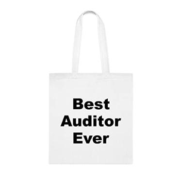 Imagem de Bolsa Tote Auditor para Auditor, Bolsa Best Auditor Ever (Melhor Auditor de Evidência, Presente para Auditor, Bolsa de Ombro para Auditores, Bolsas Reutilizáveis para Auditores, Ideia de Presente para Cesta de Natal de Aniversário, Branco