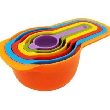 Imagem de Conjunto Colher Xicaras De Medidas Kit Com 6 Peças Prático