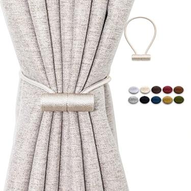 Imagem de Cortina Decorativa Magnética Fixação de Cortina Gancho Gancho de Cortina Poliéster Acessórios Decorativos para Casa, Bege, 2 peças