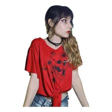 Imagem de Blusa Feminina Skull Caveira T-Shirt Camiseta Várias Cores - Las Madam