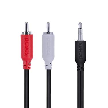Imagem de CABO DE ÁUDIO 2 RCA MACHO PARA P2 3.5MM MACHO 28AWG PURO COBRE 1 METRO - P2R35-1 - PCYES