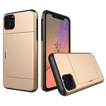 Imagem de Capa de slots de cartão deslizante de luxo para iPhone 13 12 11 Pro Max Mini 7 8 6 6S Plus SE 2020 X XR XS MAX 5 5S 13mini 13pro Case Funda, Dourado, Para iPhone 5 5S SE