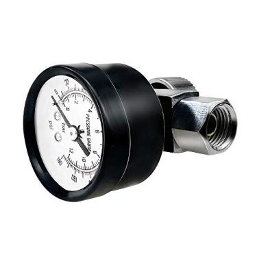 Imagem de Beduan Válvula reguladora de pressão de ar, válvula de controle ajustável redutor de pressão de ar macho G-1/4" com medidor