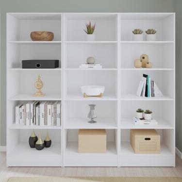 Imagem de Estante Livreiro Multiuso Mirage 12 Prateleiras 1,77m Branco Viero