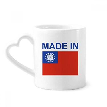 Imagem de Caneca Made In Myanmar Country Love Coffee Ceramic Drinkware Copo de coração de vidro