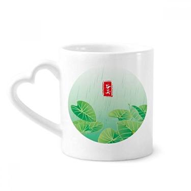 Imagem de Caneca Circlar Grain Rain Twenty Four Solar Term Caneca Café Cerâmica Copo de Coração de Vidro