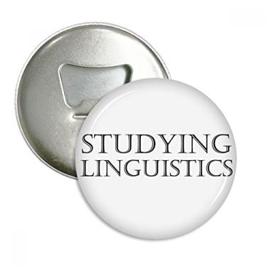 Imagem de Abridor de garrafas com ímã de geladeira para estudar linguística curta emblema multifuncional