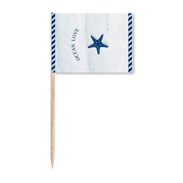 Imagem de Starfish Ocean Love Sea Sailing Blue Toothpick Flags Marker Topper Decoração de Festa