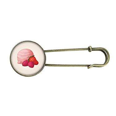 Imagem de Broche de metal retrô bola de sorvete rosa morango uva rosa