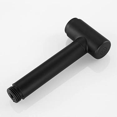 Imagem de LIDON Bidê de banheiro spray torneira de chuveiro preto bidê pulverizador de vaso sanitário conjunto de bidê portátil cabeça de chuveiro de banheiro pulverizador de aço inoxidável preto limpeza de vaso sanitário, preto B (cor: preto A)