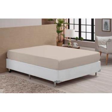 Imagem de Lençol Casal Padrão Avulso Com Elástico 100% Micropercal 400 Fios (BEGE)