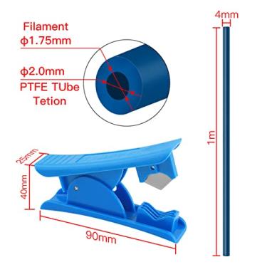 Imagem de LUGU DUAS ÁRVORES 3D Printer Kit PTFE Tubo Manguei Tubo 40cm pa 1,75mm Filamento com Cortador de Tubo PTFE 2pcs PC4-M6 Conexões Pneumáticas 2pcs PC4-M10 Conexões Pneumáticas Hotend Meias Azul