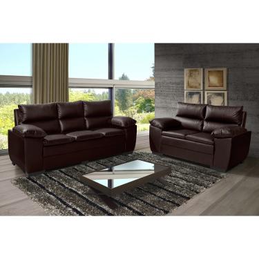 Imagem de Conjunto Sofá 3 e 2 Lugares Corano Equador Requinte - Marrom