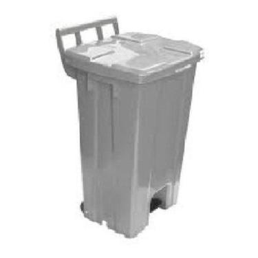 Imagem de Lixeira Quadrada Com Pedal E Rodas De 100 Litros Cinza