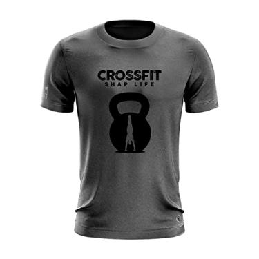 Imagem de Camiseta Shap Life CrossFit Treino Corrida Academia Gym Cor:Chumbo;Tamanho:GG
